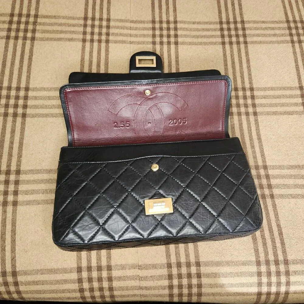 Chanel Black 2.55 – 2005 Quilted Flap Bag, Authentic
